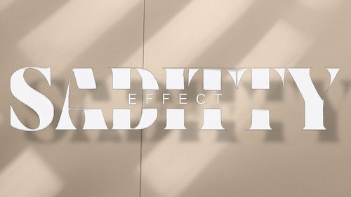 White text 'SADITY EFFECT' on a beige background with shadow patterns